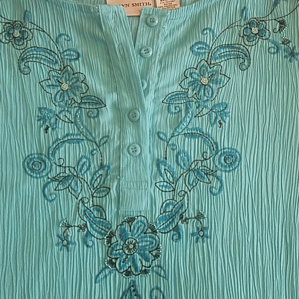 Jaclyn Smith Aqua/real Summer Tunic L